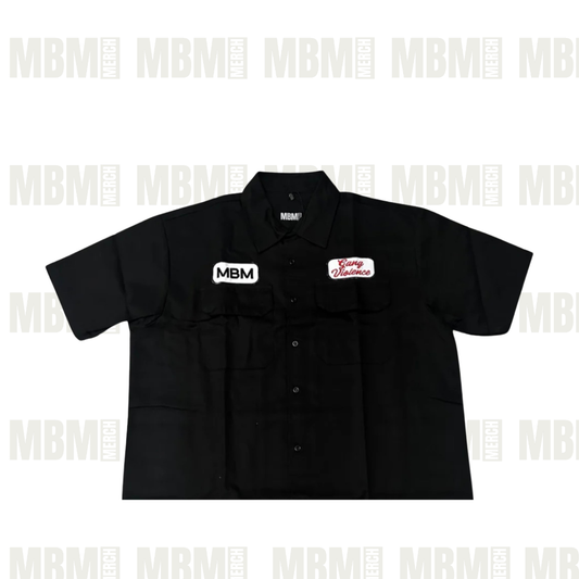 Black GV Patchwork Cropped Shirt